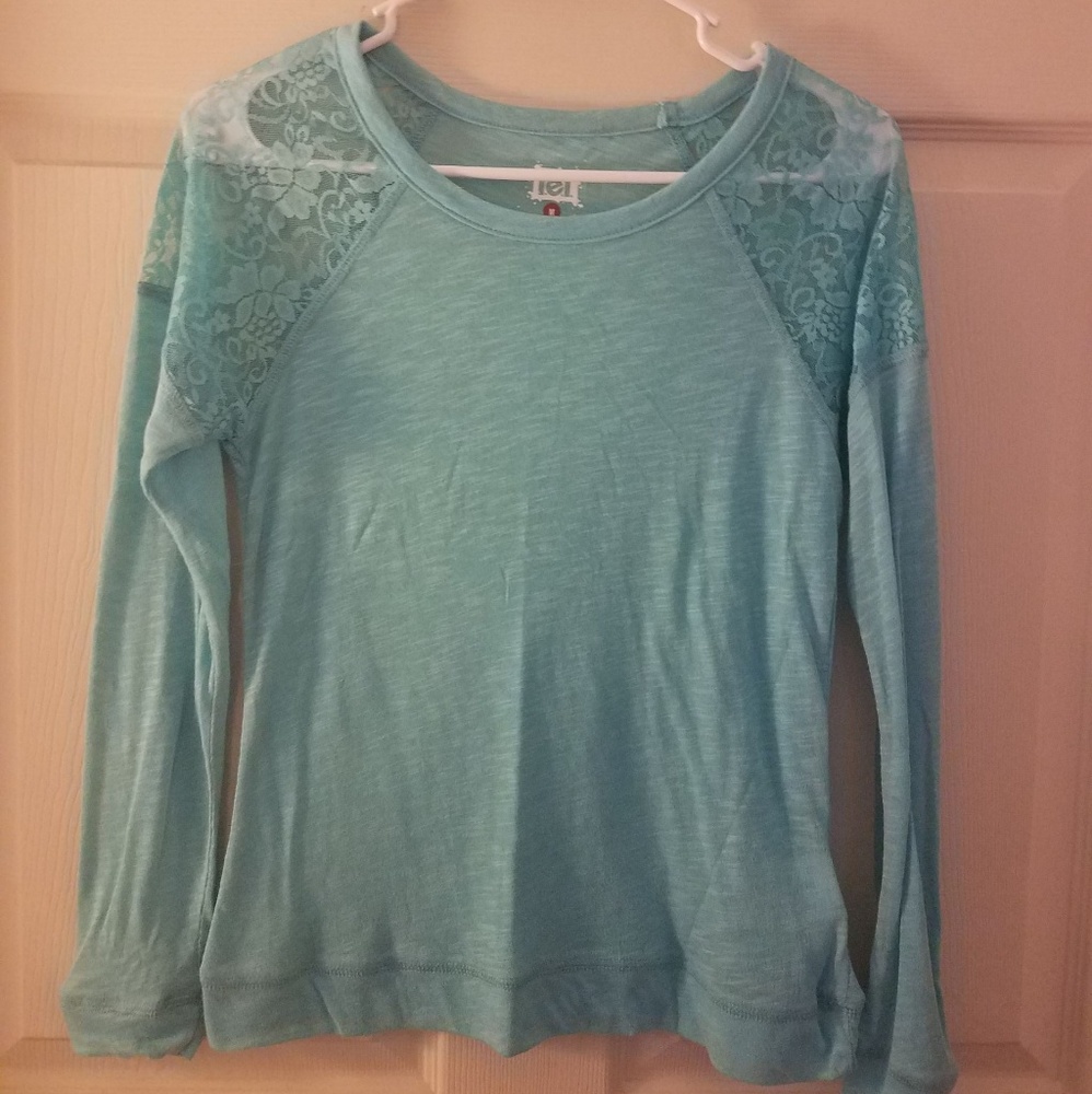 Sheer blue long sleeve top